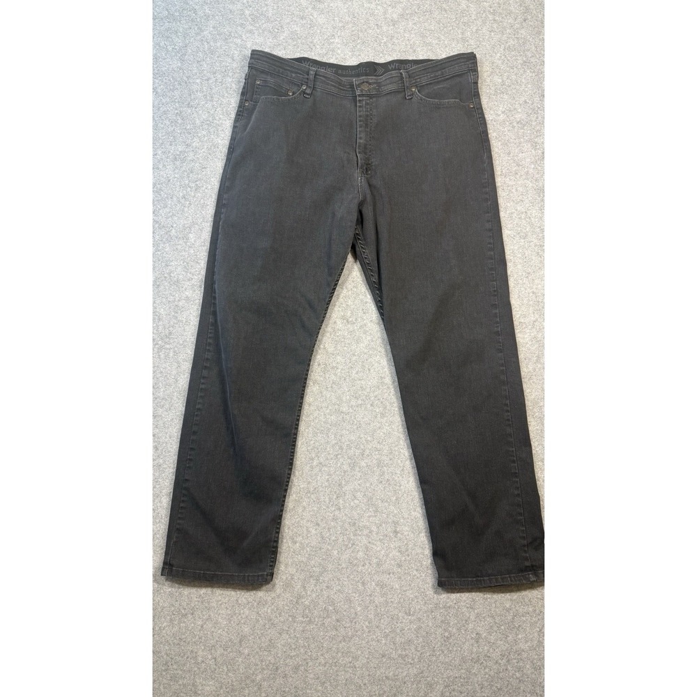 Wrangler Authentics Men's Jeans 40x32 Black Stretch Straight Fit Denim Pants
